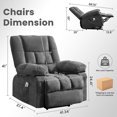 thumbnail image 2 of JMYMRY Power Lift Recliner Chair, Oversize Classic Manual Recliner Chair with Overstuffed Arms and Back, Remote Control Single Sofa,Grey, 2 of 8
