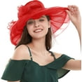 thumbnail image 2 of Kentucky Derby Hat for Women Church Hat for Women Organza Victorian Hat Fancy Tea Party Hat Wedding Fascinator, 2 of 6