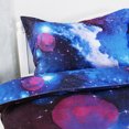 thumbnail image 4 of Star Sky Moon Night Duvet Cover Blue Sky pattern Single Size 3pcs, 4 of 8