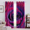 thumbnail image 2 of Rideaux Occultants Rose Rosée Romantique 2 Panneaux, Pétales de Fleurs Rouges Impression 3D Illets, Rideaux Thermiques Isolants pour Chambre Salle de Bain Salon (63 Pouces L x 63 Pouces H), 2 of 7