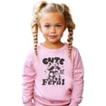 thumbnail image 2 of Cute But Feral Raccoon Funny Sweatshirt for Youth and Toddler Boys and Girls Pink Sweatshirt 4T, 2 of 5