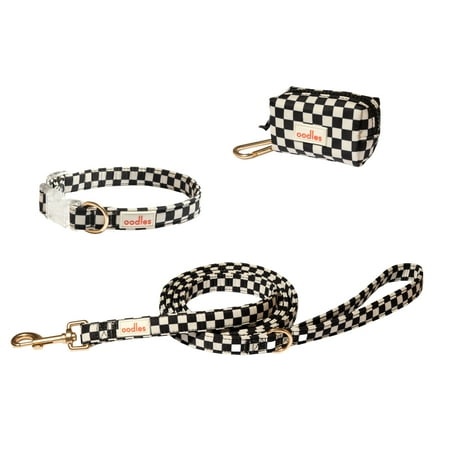 Oodles Checkered Dog Walking 3 Piece Set Small