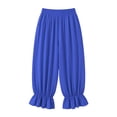thumbnail image 4 of Women's Boho Harem Pants Casual Smocked High Waist Baggy Trousers with Ruffled Hem Loose Yoga Hippie Flowy Pants for Summer Vacation Lounge and Flattering Everyday Wear, 4 of 6