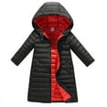 thumbnail image 3 of Uccdo 3-11Y Boys Girls Winter Warm Long Jackets Down Coats Children's Casual School Hooded Puffer Coat Outwear, 3 of 5