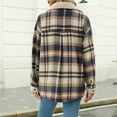 thumbnail image 2 of Women's Flannel Plaid Shackets 2024 Fall Winter Button Down Shirts Jacket Trendy Fleece Lined Warm Coats with Pockets, 2 of 7