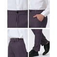 thumbnail image 6 of INSPIRE CHIC Men's Pants Stripes Zipper Closure Front Pockets Dress Pants 28 Purple White, 6 of 7