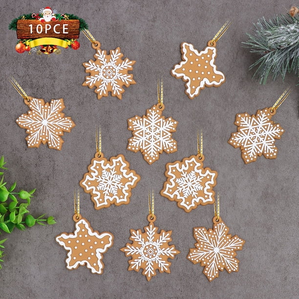 Decoración navideña con forma de hombre de jengibre, colgante creativo, adornos para árbol de Navidad, diseño de escena de ángel de copo de nieve, accesorios