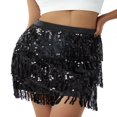 thumbnail image 1 of Jupe à Sequins pour Femmes avec Frange Scintillante Foulard Aguichant Boho Ventre à Franges pour Danse Fête Rave, 1 of 6