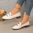 thumbnail image 5 of WRKEKC Womens Shoes Slip On British Style Loafers Wide Width Metal Buckle Low Heel Spring Casual Shoes for Women, 5 of 9