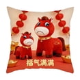 thumbnail image 2 of Uuiauoio Horse Zodiac Pillow Cover Flocked Plush Cute Animal Design Throw Pillow Case for Sofa Bed Living Room Home Decor Year of the Horse Theme, 2 of 6