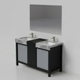 thumbnail image 6 of Zilara 55 in W x 22 in D Black and Grey Double Bath Vanity, Castle Grey Marble Top, Gun Metal Faucet Set and 53 in Mirror, 6 of 11