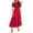 Red, variant on Axiiglly Summer Dresses for Women Solid Color Ruched Midi Dresses Off The Shoulder Casual Dresses Stretchy Ruffle Flowy Dresses Vacation Boho Beach Dress