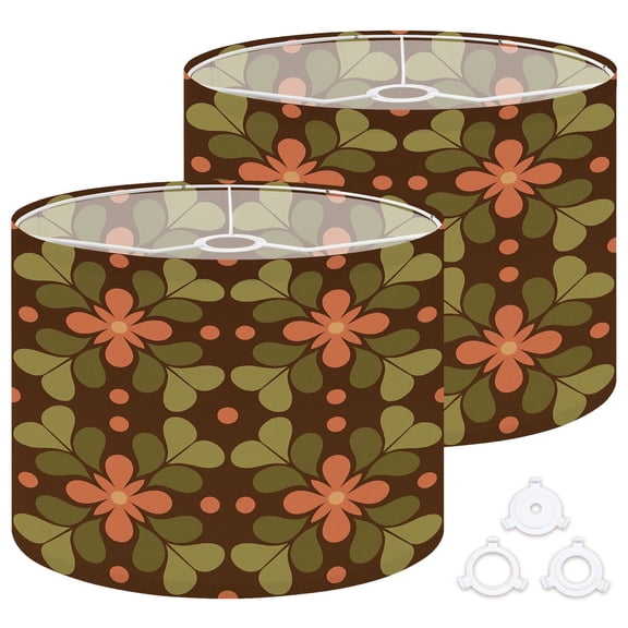 Lamp Shades Set of 2 Easy Assembly 50s Mid Century Modern Seamless Drum Lampshades for Table Lamps Floor Lamps Pendant Light 13"x13"x10" Replacement Lamp Shade