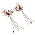 thumbnail image 4 of 1 Pair Bridal Wedding Hair Clips Butterflies Flower Hair Accessories Women Hair Jewelry Decorations, 4 of 4