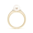 thumbnail image 2 of ANGARA Freshwater Cultured Pearl Ring with Diamond Collar in 14K Yellow Gold for Women | June Birthstone, Birthday, Anniversary, Jewelry Gift for Women | Pearl Ring, 2 of 8