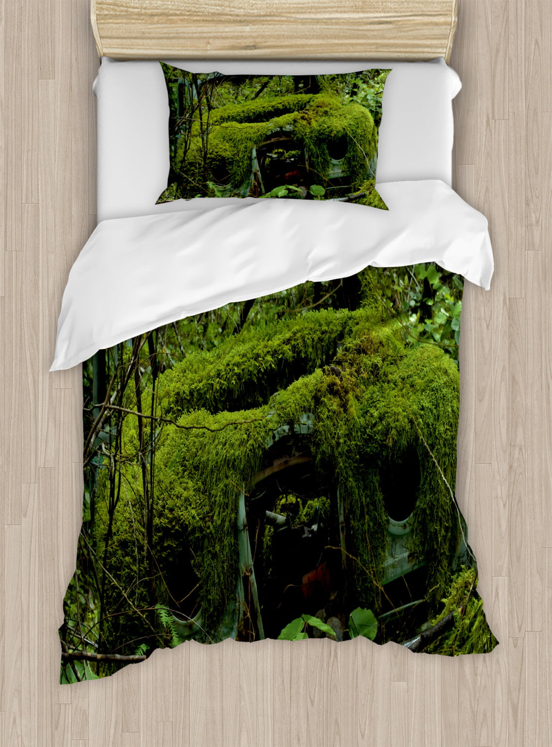 moss green pillow shams