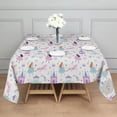 thumbnail image 3 of Princess Castle & Unicorn Pattern Square Tablecloth,Waterproof Square Table Cover,Wipeable Spillproof Washable Table Cover for Home Kitchen Party Decor 52"x52"(132x132cm), 3 of 6