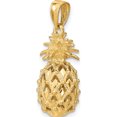 thumbnail image 5 of 14K Yellow Gold 3-D Cut-Out Pineapple Pendant (26 X 11) Made In Peru c3205, 5 of 6