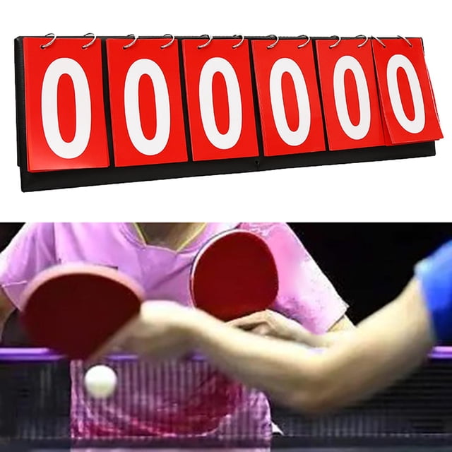Marcador de Mesa de 6 Dígitos, Marcador Portátil, de Puntuación con Tapa para , Baloncesto, Bádminton, Voleibol Rojo Soledad Marcador deportivo