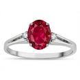 thumbnail image 2 of Star K � Oval 8x6 Created Ruby Split Shank Three Stone Engagement Promise Ring, 2 of 9
