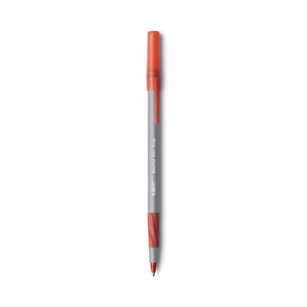 Round Stic Grip Xtra Comfort Ballpoint Pen, Easy-Glide, Stick, Medium 1.2 Mm, Red Ink, Gray/red Barrel, Dozen | Bundle of 10 Dozen