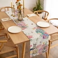 thumbnail image 3 of Table Runner 90 Inches Long for Kitchen Dining, Bunny Easter Dresser Scarf Farmhouse, Dining Table Decorations for Wedding/Parties, Eggs Spring Floral Butterfly Leaves Rustic 13 x 90 In, 3 of 8