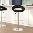 thumbnail image 3 of BizChair 2 Pk. Contemporary Black Vinyl Rounded Orbit-Style Back Adjustable Height Barstool with Chrome Base, 3 of 11
