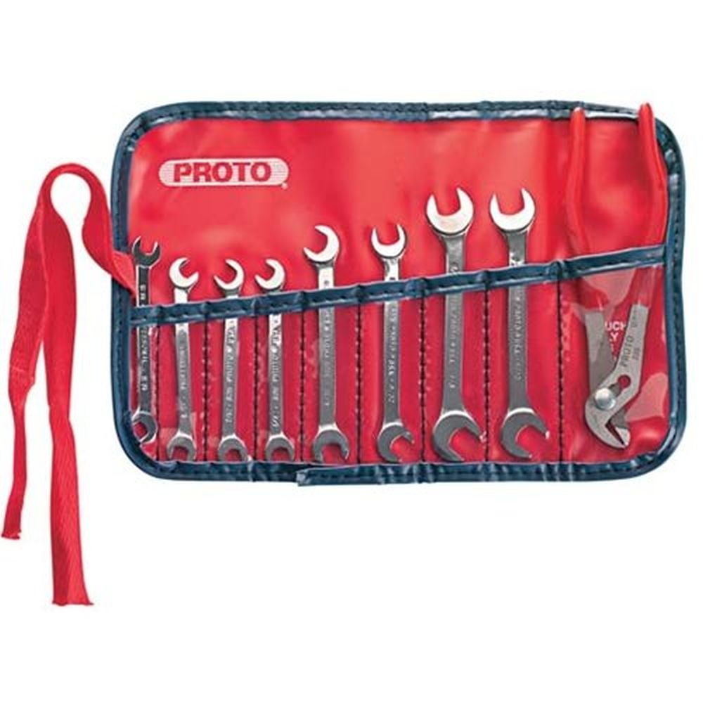 PROTO J3200D Angle Open End Wrench Set,9 Pc,Satin
