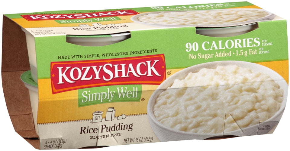 Kozy Shack Simply Well No Sugar Added Gluten Free Rice Pudding 4 Oz 4 Count Brickseek