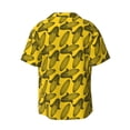 thumbnail image 5 of KLL yellow Corn Print Men's Shirt Short Sleeve Button Down Summer Cuba Beach Shirts- X-Large, 5 of 5