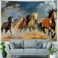 thumbnail image 4 of Creowell Horses Tapestries, Galloping Wild Farm Animal Running Desert Steed Lovely Painting Wall Art Decor Wall Hanging, Men Guys Tapestry for Bedroom Room Home Dorm, Multi Size Painting, 4 of 6