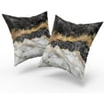 thumbnail image 3 of Black Gold Marble Throw Pillow Covers 18x18 Inch Set of 2 Abstract Marble Pillows Cases, Modern Turquoise Pillow Case Covers Soft Cushion Cover Great Gifts for Bed Couch Sofa Living Room Decor, 3 of 6