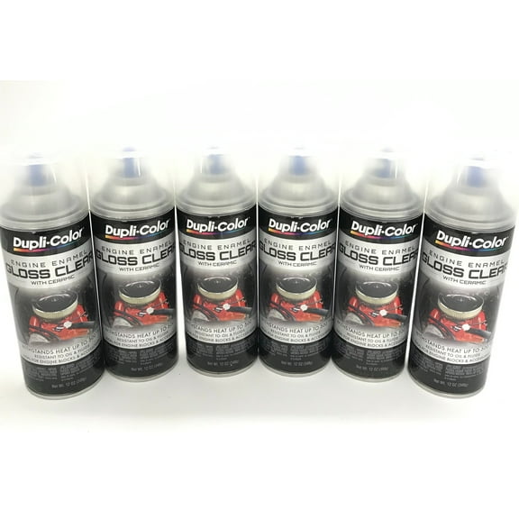 Duplicolor DE1636-6pack Engine Enamel with Ceramic Gloss Clear color - 12 oz Aerosol Can
