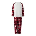thumbnail image 5 of Christmas Pajamas for Family, Long Sleeve Reindeer Print Tops + Plaid Pants Set Sleepwear, 5 of 10