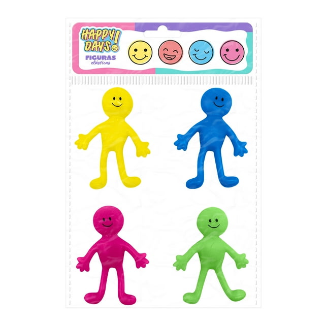 Figuras Elásticas Prichos Happy Days! Multicolor de Plástico 4 Piezas por Empaque