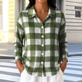 thumbnail image 7 of Iyufng Womens Collared Plaid Button Down Shirts Casual Long Sleeve Blouse, 7 of 7