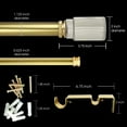 thumbnail image 3 of SKYPLUS LIVING Double Curtain Rod with Ribbed Glass Finials, Adjustable 72-144 in, Gold, 3 of 9