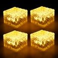 thumbnail image 2 of Toorise 4pcs Ice Cube Lights Outdoor LED Solar Brick Light Auto ON/OFF Solar Square Cube Lamp IP68 Waterproof Buried Light for Patio Stairs Yard Garden Pathway, 2 of 11