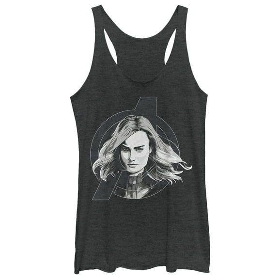 Women's Marvel Avengers: Endgame Captain Marvelscale  Racerback Tank Top Black Heather Small