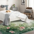 thumbnail image 4 of Floral Rugs for Living Room - Floral Rug & Home Decor, Watercolor Flower Rugs for Living Room Bedroom, Washable Rugs, 6x9 Rug, Non Slip Soft Large Indoor Area Rug, Girls Spring Carpet, 4 of 7