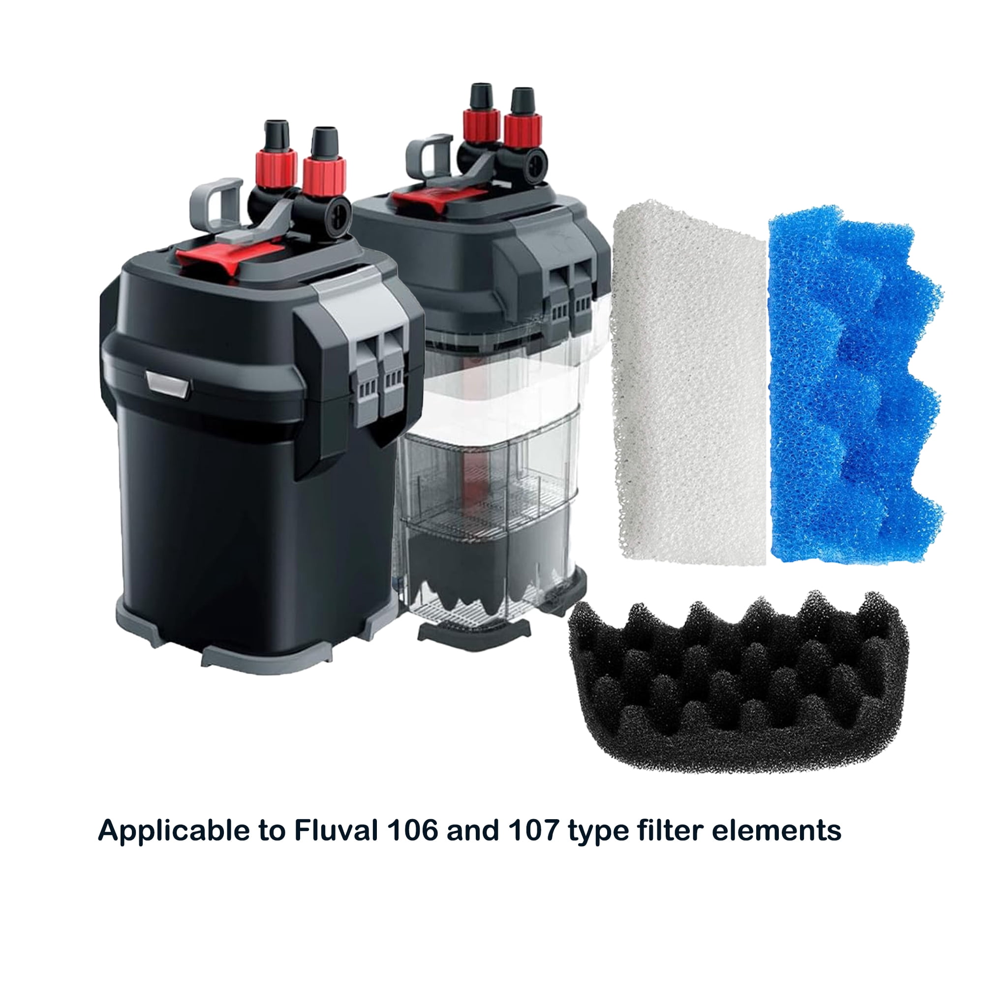 Genligt Aquarium Bio Sponge Foam Max Filter Pads Pack Compatible with Fluval 106, 107, 12 Pack