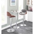 thumbnail image 5 of Fabrizzi Mid-Century Modern Adjustable Barstool With Swivel In Chrome, Walnut And Grey Noise Fabric - Set Of 2, 5 of 12
