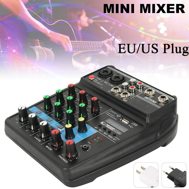 4 Channel USB Protable Mini Mixer Audio Console Sound Card Mixing