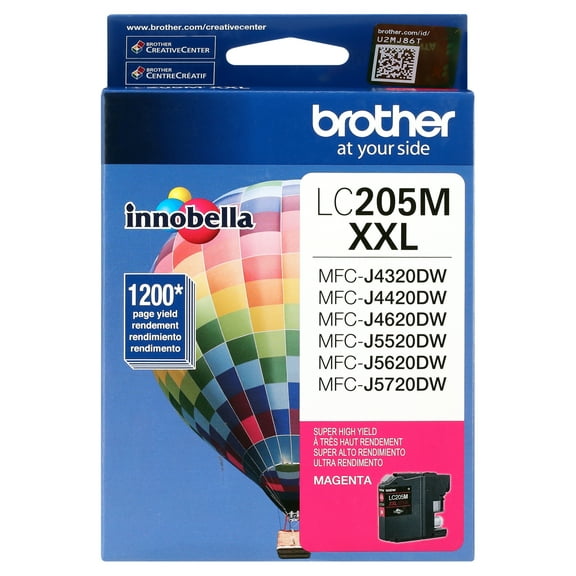 Brother Genuine LC205M Printer Ink Cartridge, Magenta