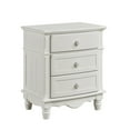 thumbnail image 4 of Miekor Furniture Classic Traditional White Finish 3 Drawers Nightstand 1pc Decorative Accents Wooden Bedroom Furniture Bedside Table Turned Feet B5A5446, 4 of 8
