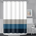thumbnail image 2 of Stripes Fabric Bathroom Shower Curtain Modern Aesthetics Minimalist Shower Curtain with Hooks Polyester Waterproof Blue Grey Abstract Lines Pattern Shower Curtain Decor, 72x72 Inch, 2 of 6
