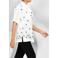 thumbnail image 2 of HAPPY BAY Women's Loose Blouses Button Down Short Sleeve Dressy Relaxed Fit Holidays Ladies Bohemian Summer Tops For Women M plus-size Snow White_X503, 2 of 6