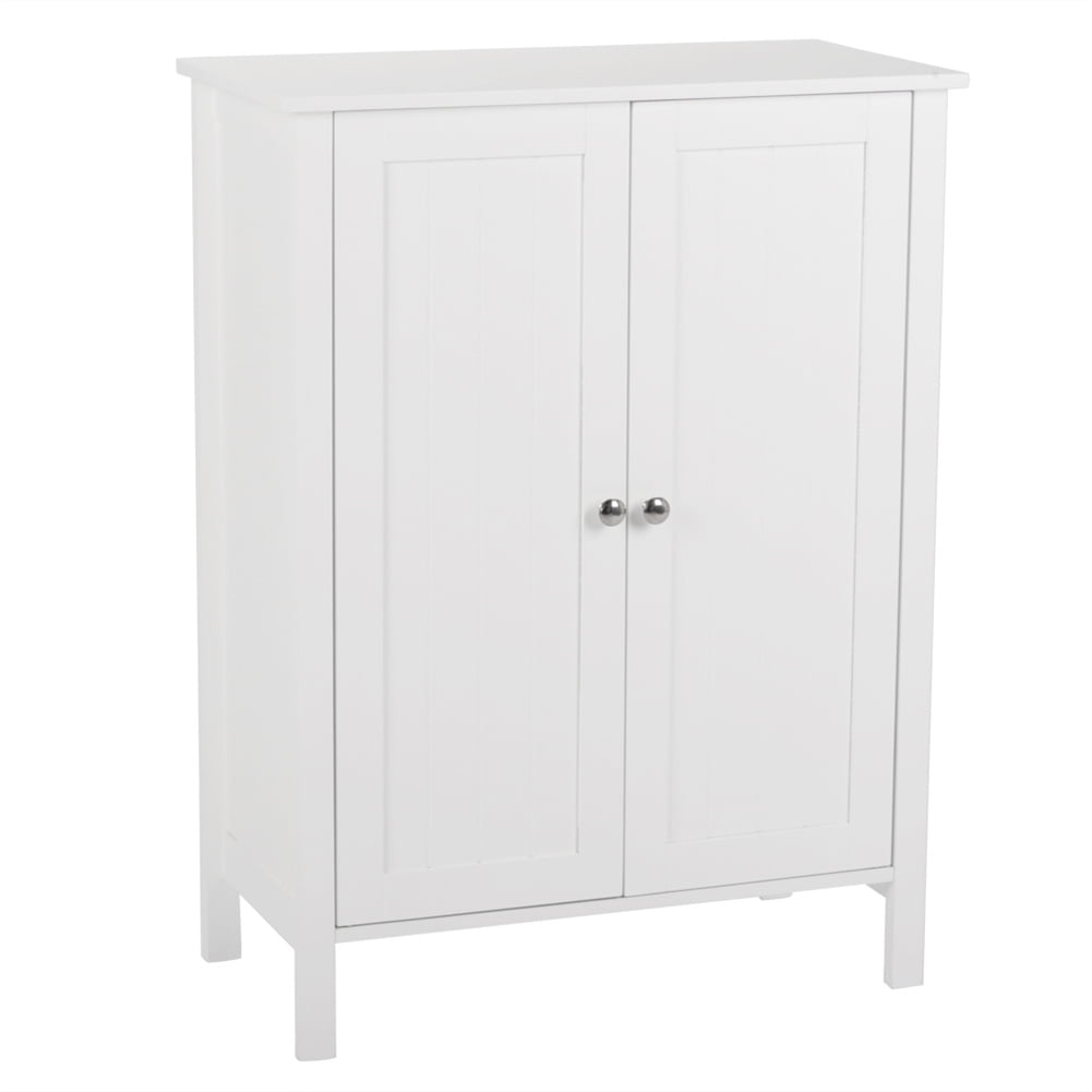 White MDF Living Room Cabinet with Adjustable Shelving