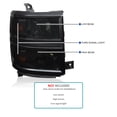 thumbnail image 3 of Spec-D Tuning Smoke Headlights with Black Trim Compatible with 2014-2015 Chevy Silverado 1500 Left + Right Pair Head Lights Lamp Assembly, 3 of 6