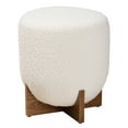 thumbnail image 2 of Baxton Studio Fisk Japandi Cream Boucle Fabric and Walnut Brown Finished Wood Ottoman Footstool, 2 of 8